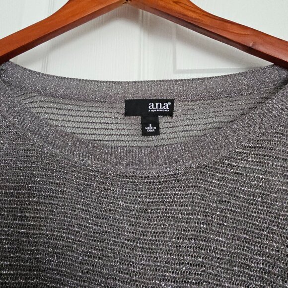 a.n.a sweater, dolman open-knit , Grey - Picture 3 of 3